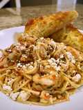 Mediterranean shrimp pasta