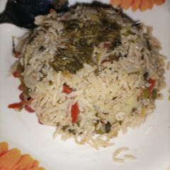 A picture of Spinach Pulao.