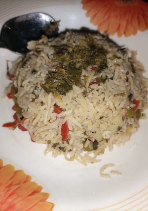 A picture of Spinach Pulao.