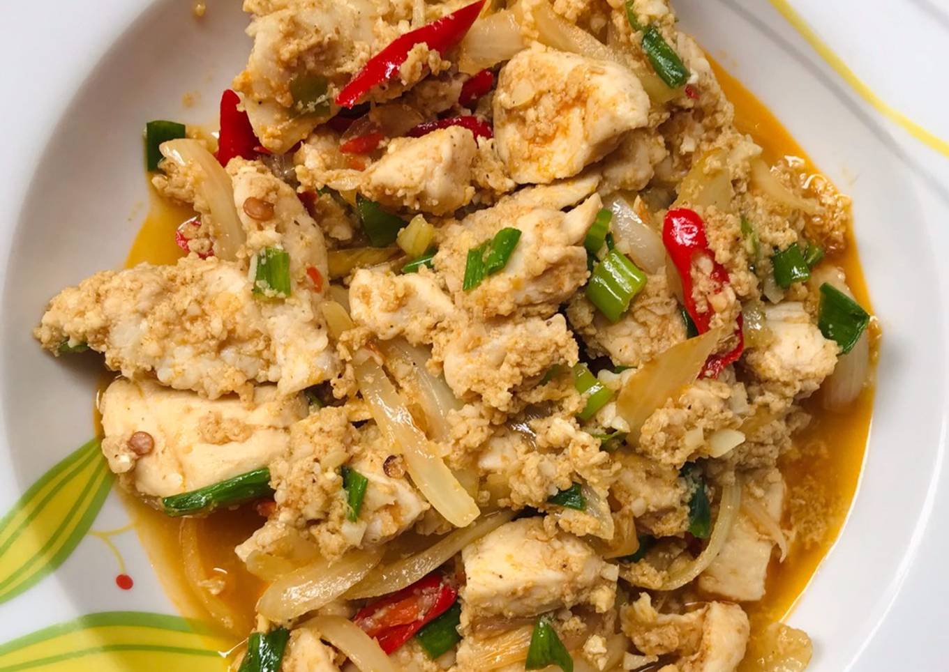 Tumis kare ayam - pad pong kari