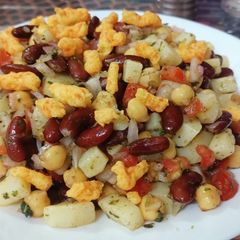 A picture of Kurkure red bean chaat.