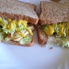 A picture of Egg Deluxe Sandwich Version with leftovers.
