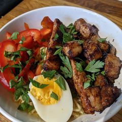 A picture of Easy Pork cheat ramen bowl.