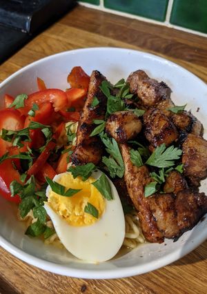 A picture of Easy Pork cheat ramen bowl.