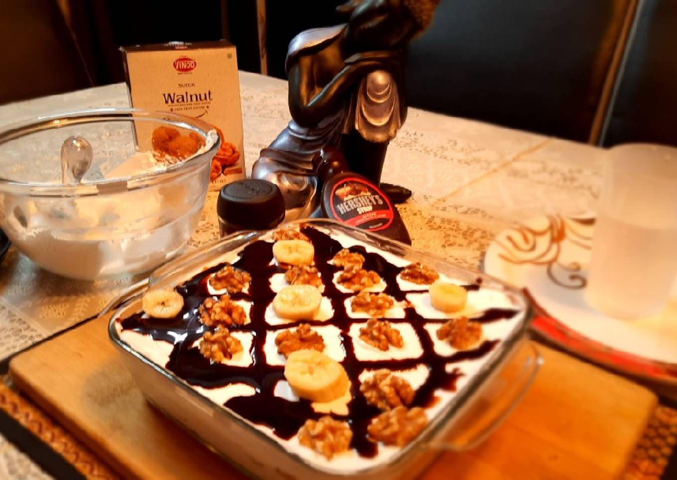 Banana Walnut Pudding