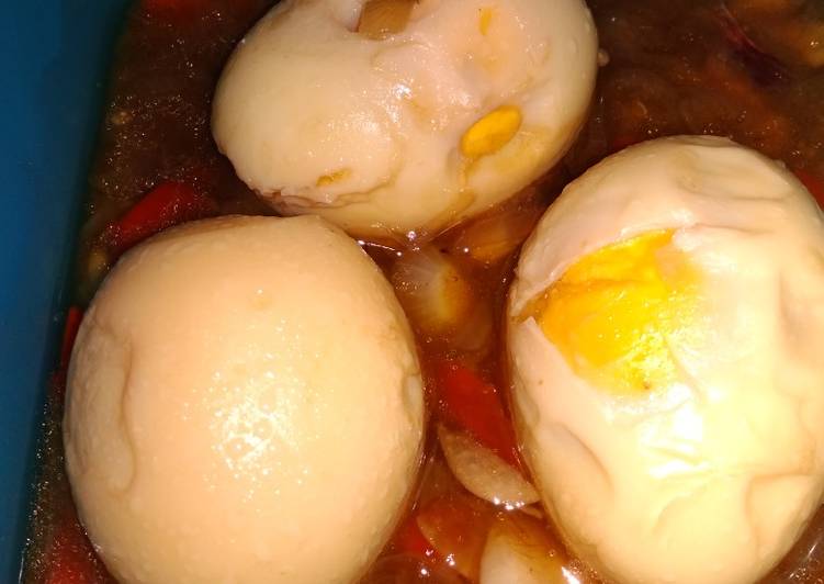 Masak sederhana Telur saus tiram pedas