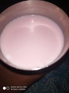 A picture of Roohafza milk.