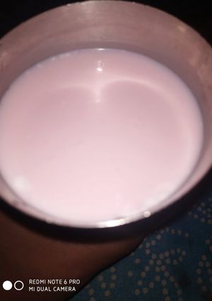 A picture of Roohafza milk.