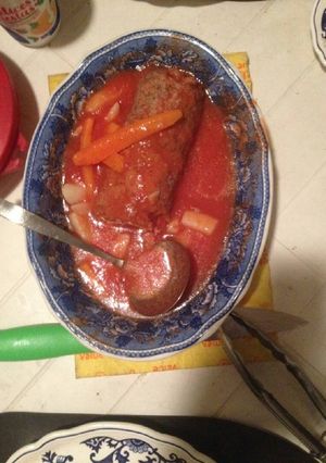 Una foto de Albondigon de carne relleno