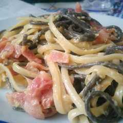 Una foto de Pasta a la carbonara sin nata