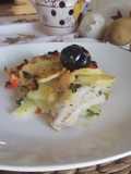 Baccalà con patate e olive nere