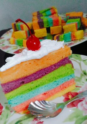 Foto resep Cake Kukus Pelangi Lembut