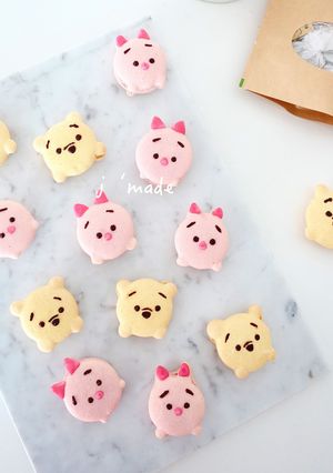 超萌迪士尼馬卡龍 ♥小熊維尼＆粉紅豬 的食譜成品照片