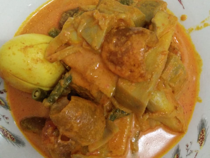 Resep Gulai campur (nangka, kikil, kacang panjang, telur) Anti Gagal