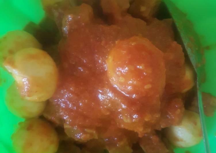 Tempe+telur puyuh balado