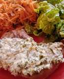 Pollo al horno con queso y perejil