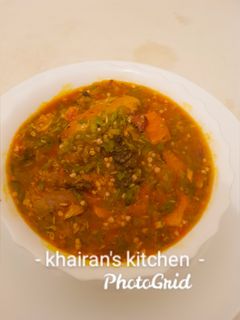 Miyar kubewa dayen (okro soup) ainihin hoton girkin
