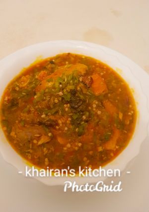 Miyar kubewa dayen (okro soup) ainihin hoton girkin