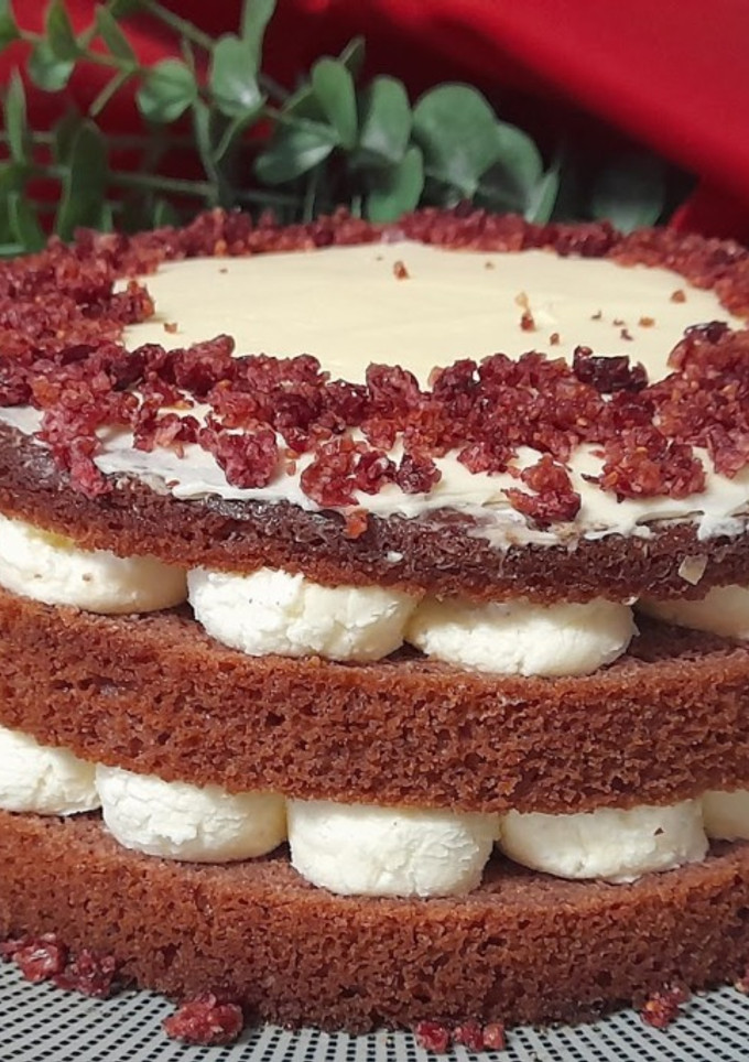 Una foto de Tarta red velvet -con remolacha-