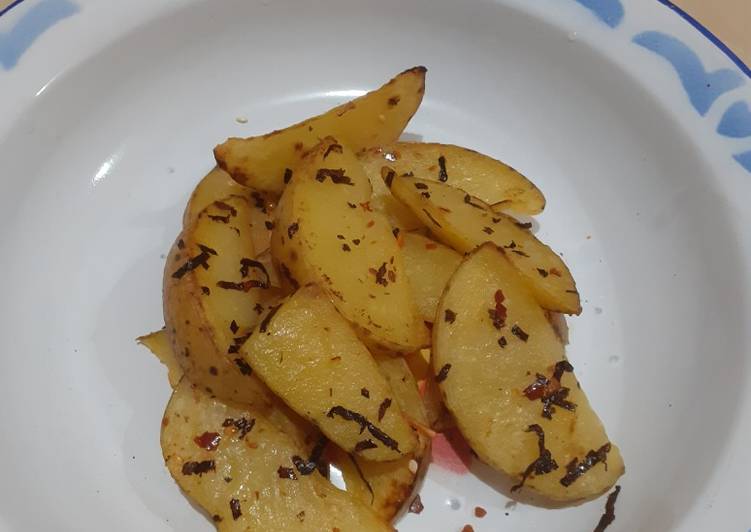 Resep Potato Wedges Teflon tanpa oven, Sempurna