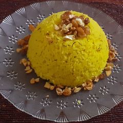 A picture of Kanika (the sweet rice/pulao from the state of orissa).