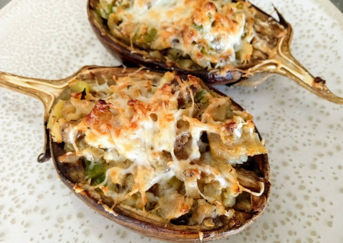 Berenjena rellena de bacalao