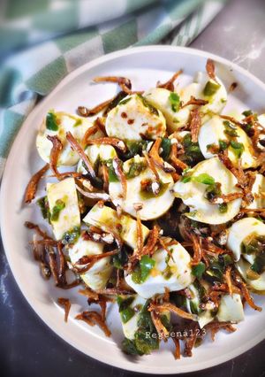 Foto resep Tumis Putih Telur Kukus Teri Cabe Ijo