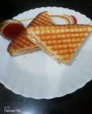 Vegetables Grilled Sandwich with Cheese Spread