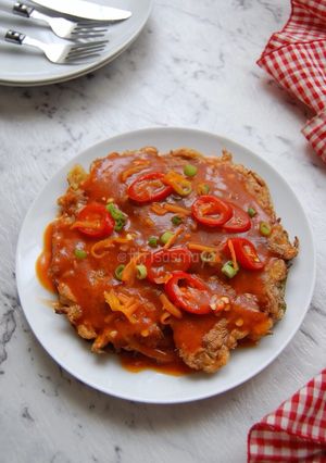 Foto resep Dadar Wortel Saos Asem Manis
