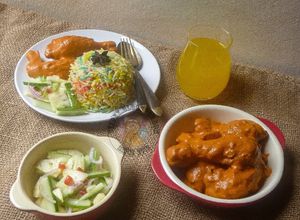 Gambar Nasi Hujan Panas, Ayam Ros & Acar