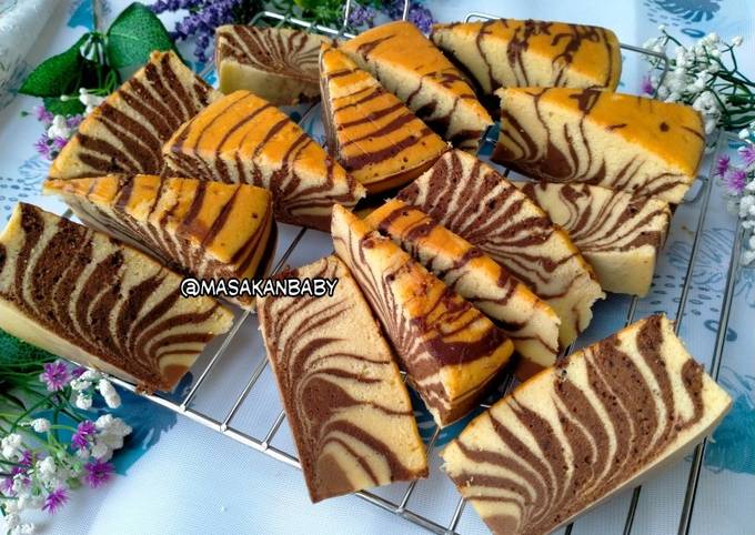 Resep Zebra Cake Putih Telur