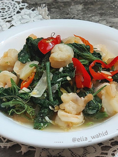 Foto resep Cah Udang Pucuk Daun Labu