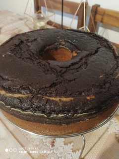 Una foto de Torta vegana marmolada! Exquisita y húmeda!