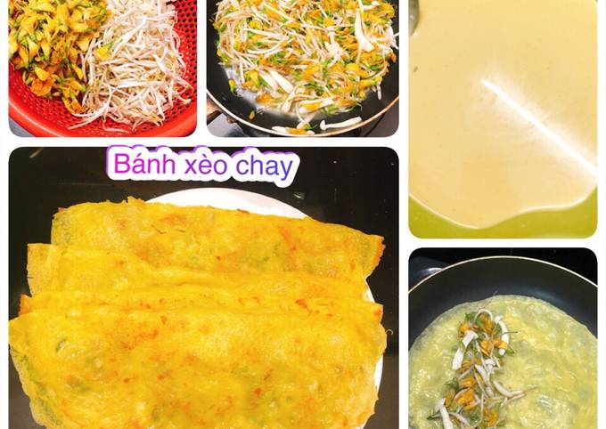 Bánh xèo chay là món ăn hấp dẫn với hương vị đậm đà và giòn tan, được làm từ những nguyên liệu đặc biệt. Không chỉ đáp ứng nhu cầu ăn chay mà còn phù hợp cho tất cả mọi người. Hãy áp dụng công thức trong hình ảnh để tự làm cho mình những chiếc bánh xèo chay thơm ngon.