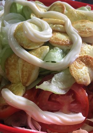 Hình của món Salad đậu hũ trứng.