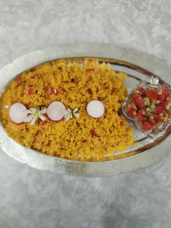عکسی از دستور دمپختک گوجه و پیازچه با برنج نیم دانه