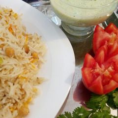 Kabli chana pulao A picture of Kabli chana pulao.