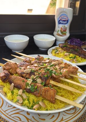 صورة لوصفة رز مطاعم مع شيش طاووق