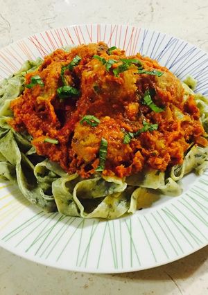 A picture of Eggplant Meat Balls.
