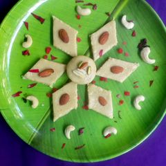A picture of Kaju Katli.