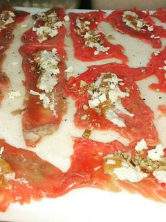 Una foto de Cachopo de queso ronkal, membrillo y nueces