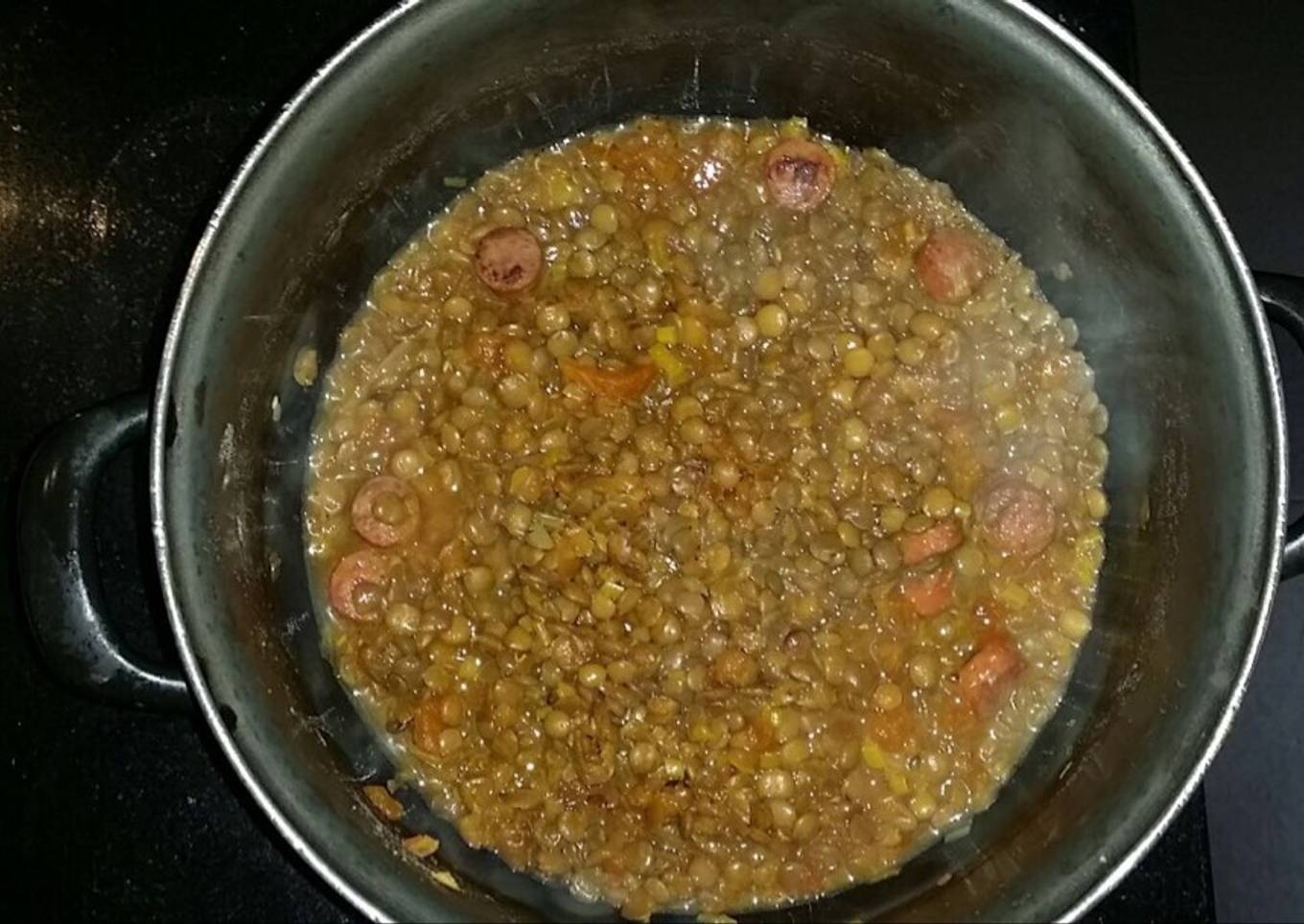 Deliciosas lentejas con salchicha