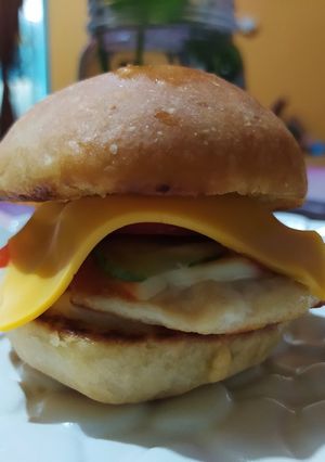 Foto resep Homemade Chicken Burger || Roti No Ulen