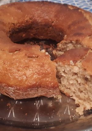 Una foto de Torta de avena, vainilla y manzana (fácil y rápida)