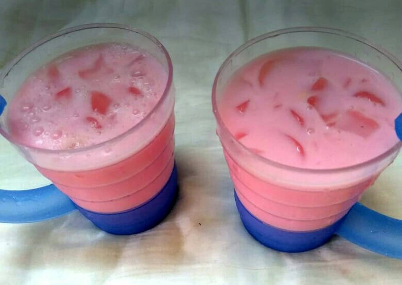 Ice apple rose milk