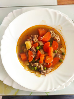 Borsóleves gazdagon recept fotója