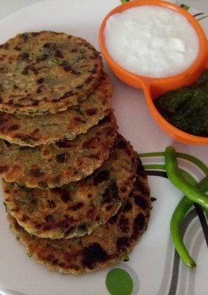 A picture of Methi missi roti.