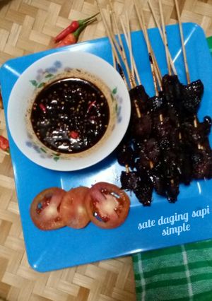 Foto resep Sate daging sapi simple