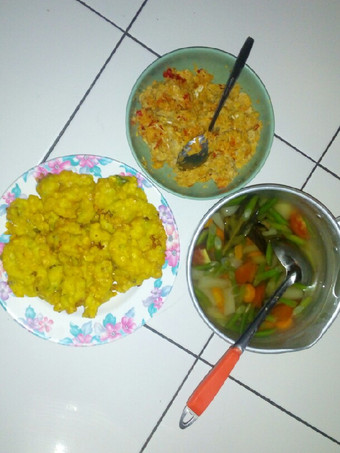 Cara Membuat Sayur asem buncis, tempe kukus sambal kelapa, bakwan jagung Wajib Dicoba