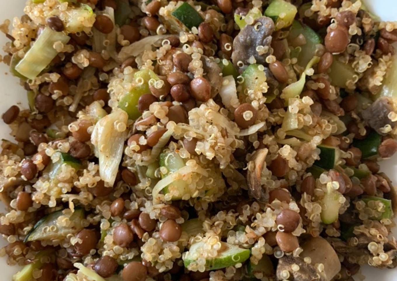 Quinoa con lentejas y verduras
